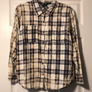 Vanilla Star Size XL Bleached Flannel Shirt